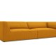 MICADONI Ruby sofa, 4 sder - gul corduroy stof og sort plast