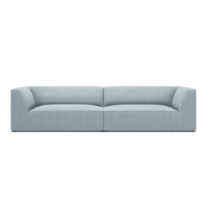MICADONI Ruby sofa, 4 sder - bl corduroy stof og sort plast