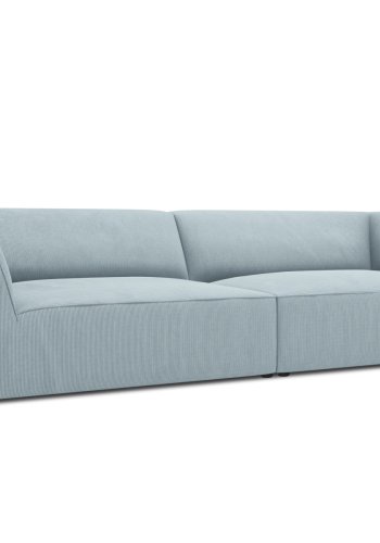 MICADONI Ruby sofa, 4 sder - bl corduroy stof og sort plast