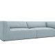 MICADONI Ruby sofa, 4 sder - bl corduroy stof og sort plast
