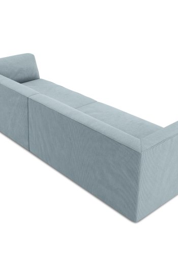MICADONI Ruby sofa, 4 sder - bl corduroy stof og sort plast