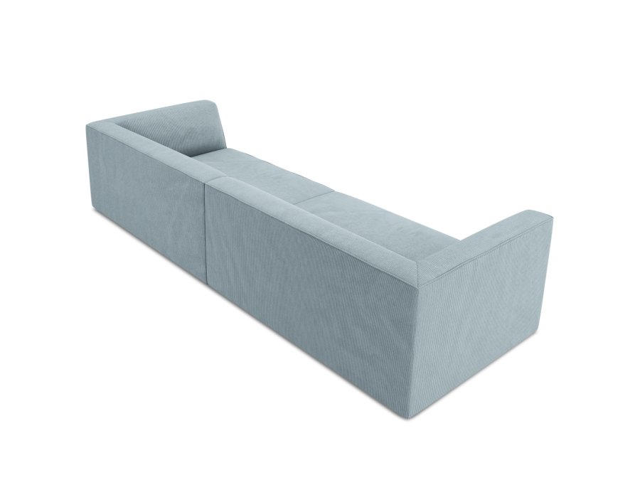 MICADONI Ruby sofa, 4 sder - bl corduroy stof og sort plast
