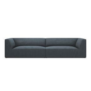 MICADONI Ruby sofa, 4 sder - bl corduroy stof og sort plast
