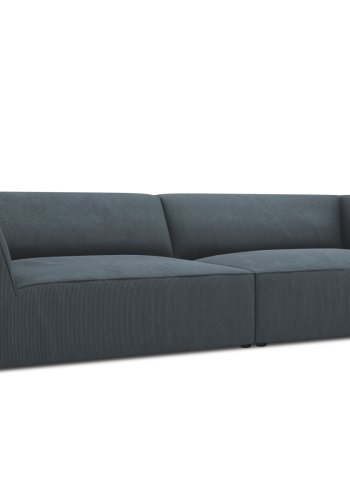 MICADONI Ruby sofa, 4 sder - bl corduroy stof og sort plast