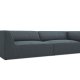 MICADONI Ruby sofa, 4 sder - bl corduroy stof og sort plast