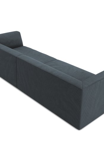 MICADONI Ruby sofa, 4 sder - bl corduroy stof og sort plast
