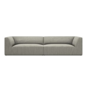 MICADONI Ruby sofa, 4 sder - gr corduroy stof og sort plast