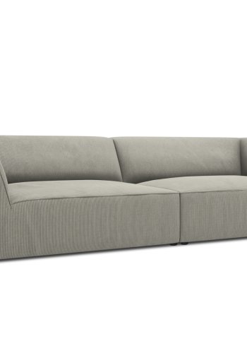 MICADONI Ruby sofa, 4 sder - gr corduroy stof og sort plast