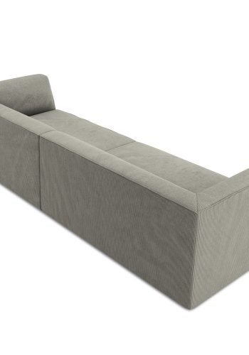 MICADONI Ruby sofa, 4 sder - gr corduroy stof og sort plast