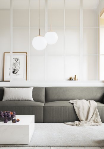 MICADONI Ruby sofa, 4 sder - gr corduroy stof og sort plast