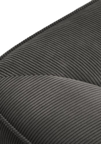 MICADONI Ruby sofa, 4 sder - antracitgr corduroy stof og sort plast