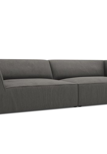 MICADONI Ruby sofa, 4 sder - antracitgr corduroy stof og sort plast
