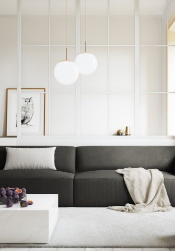 MICADONI Ruby sofa, 4 sder - antracitgr corduroy stof og sort plast