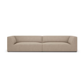 MICADONI Ruby sofa, 4 sder - beige stof og sort plast