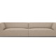 MICADONI Ruby sofa, 4 sder - beige stof og sort plast