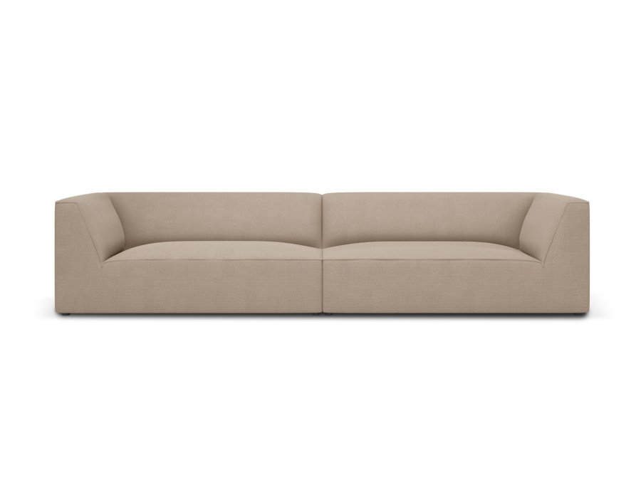 MICADONI Ruby sofa, 4 sder - beige stof og sort plast