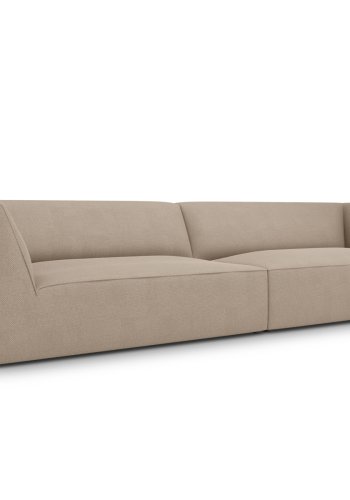MICADONI Ruby sofa, 4 sder - beige stof og sort plast