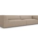 MICADONI Ruby sofa, 4 sder - beige stof og sort plast
