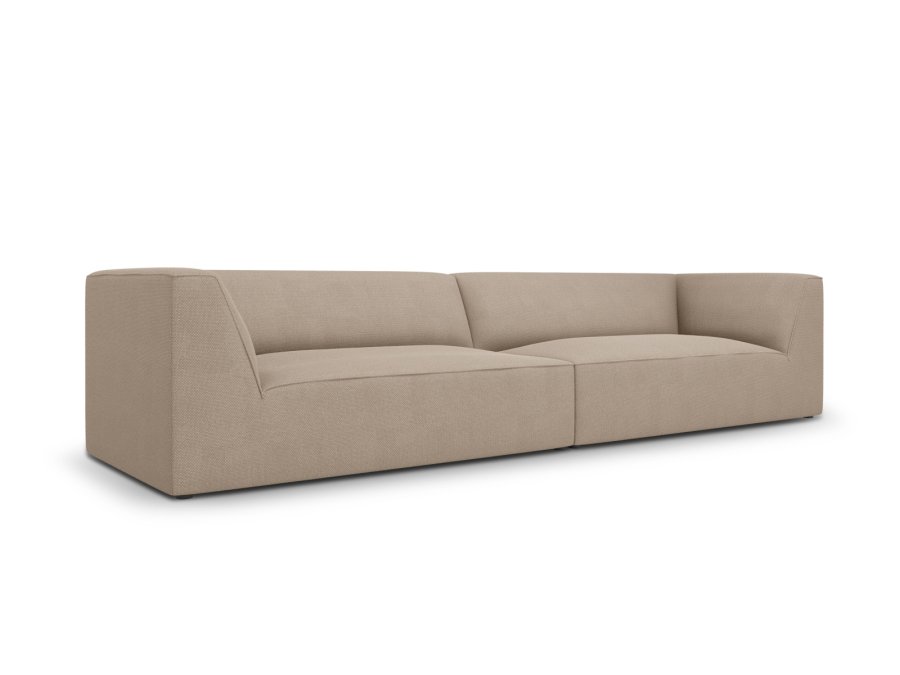 MICADONI Ruby sofa, 4 sder - beige stof og sort plast