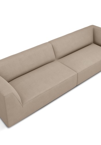 MICADONI Ruby sofa, 4 sder - beige stof og sort plast