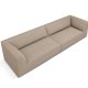 MICADONI Ruby sofa, 4 sder - beige stof og sort plast