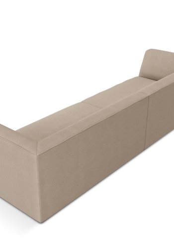 MICADONI Ruby sofa, 4 sder - beige stof og sort plast