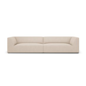 MICADONI Ruby sofa, 4 sder - beige stof og sort plast