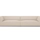 MICADONI Ruby sofa, 4 sder - beige stof og sort plast