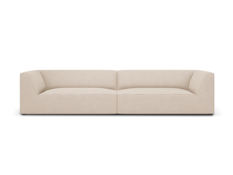 MICADONI Ruby sofa, 4 sder - beige stof og sort plast