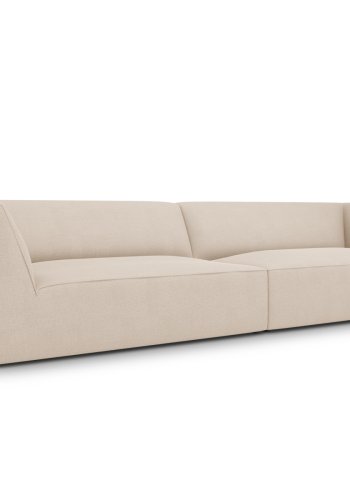 MICADONI Ruby sofa, 4 sder - beige stof og sort plast