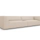 MICADONI Ruby sofa, 4 sder - beige stof og sort plast