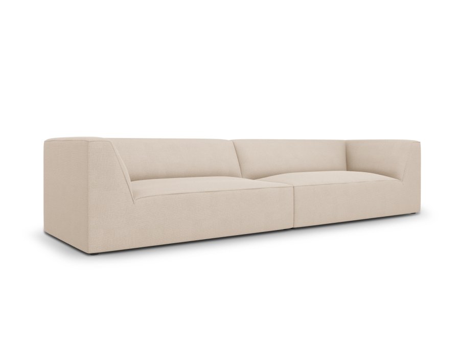 MICADONI Ruby sofa, 4 sder - beige stof og sort plast