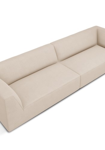 MICADONI Ruby sofa, 4 sder - beige stof og sort plast