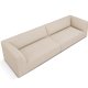 MICADONI Ruby sofa, 4 sder - beige stof og sort plast