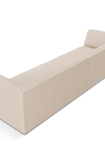 MICADONI Ruby sofa, 4 sder - beige stof og sort plast