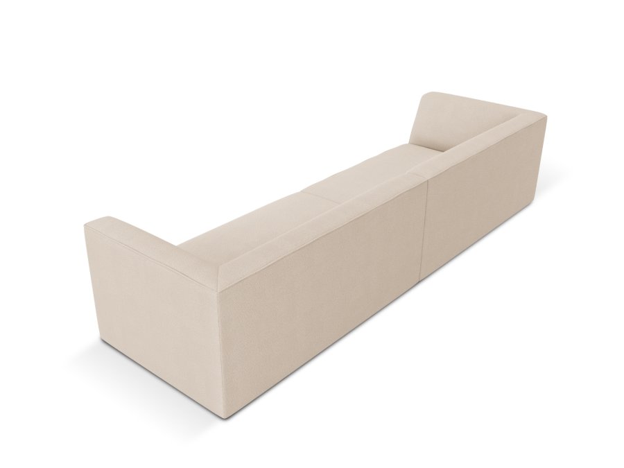 MICADONI Ruby sofa, 4 sder - beige stof og sort plast