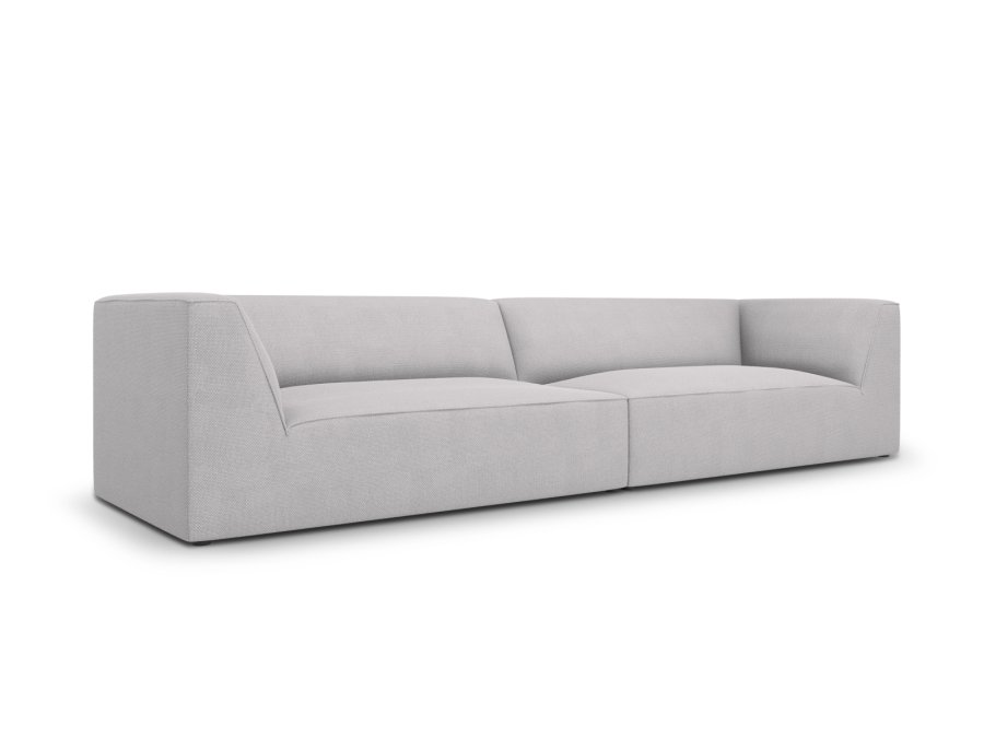 MICADONI Ruby sofa, 4 sder - gr stof og sort plast