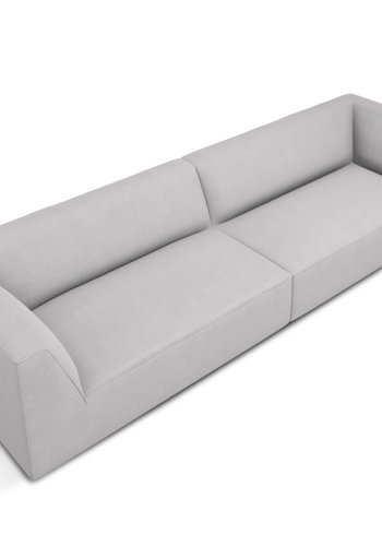 MICADONI Ruby sofa, 4 sder - gr stof og sort plast