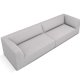 MICADONI Ruby sofa, 4 sder - gr stof og sort plast