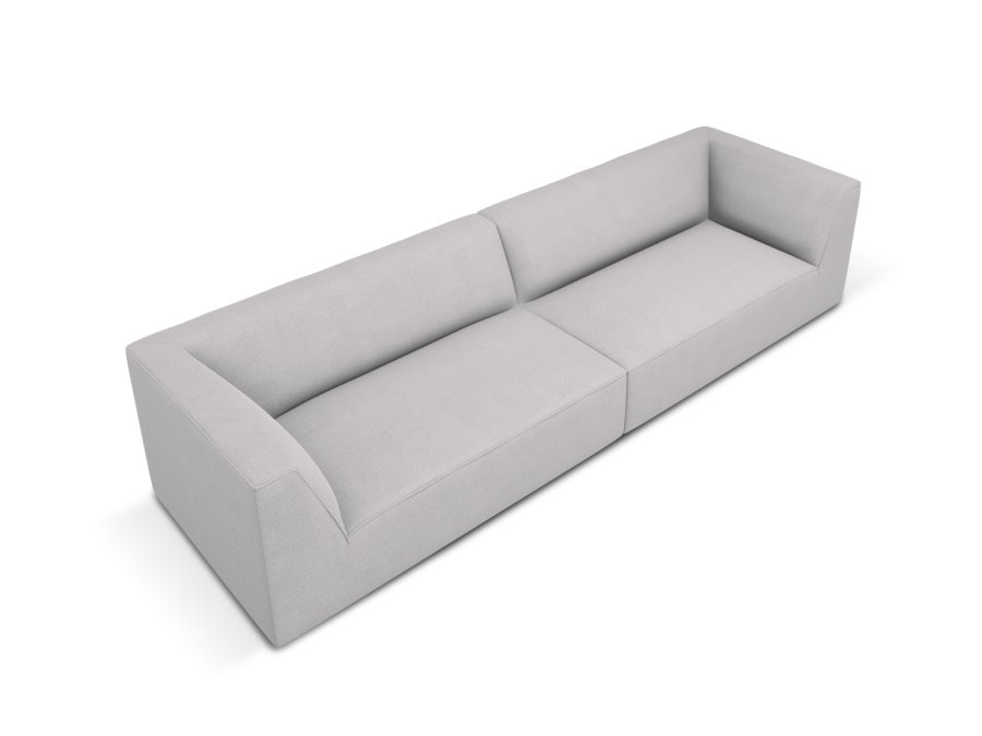 MICADONI Ruby sofa, 4 sder - gr stof og sort plast