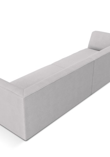 MICADONI Ruby sofa, 4 sder - gr stof og sort plast