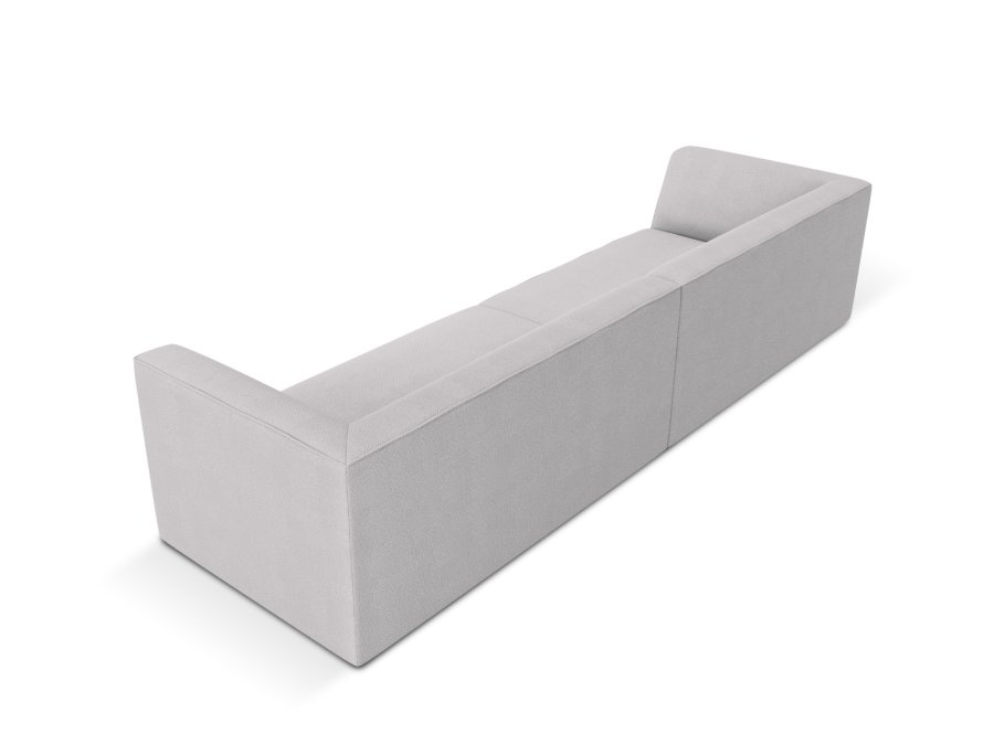 MICADONI Ruby sofa, 4 sder - gr stof og sort plast