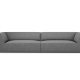 MICADONI Ruby sofa, 4 sder - gr stof og sort plast