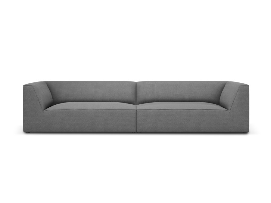 MICADONI Ruby sofa, 4 sder - gr stof og sort plast