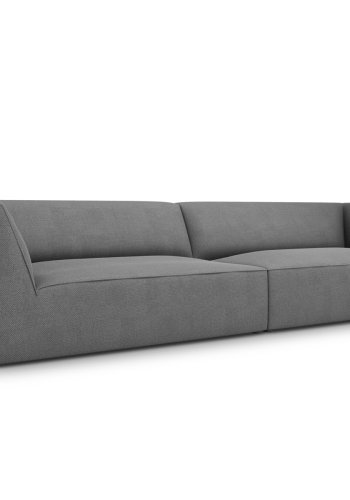 MICADONI Ruby sofa, 4 sder - gr stof og sort plast