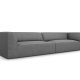 MICADONI Ruby sofa, 4 sder - gr stof og sort plast
