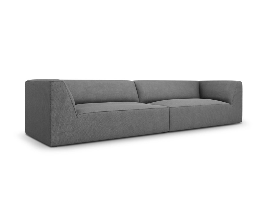 MICADONI Ruby sofa, 4 sder - gr stof og sort plast