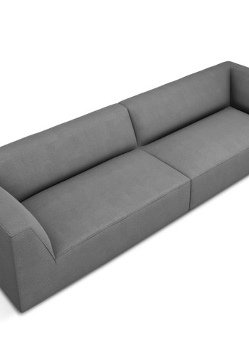 MICADONI Ruby sofa, 4 sder - gr stof og sort plast