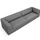 MICADONI Ruby sofa, 4 sder - gr stof og sort plast