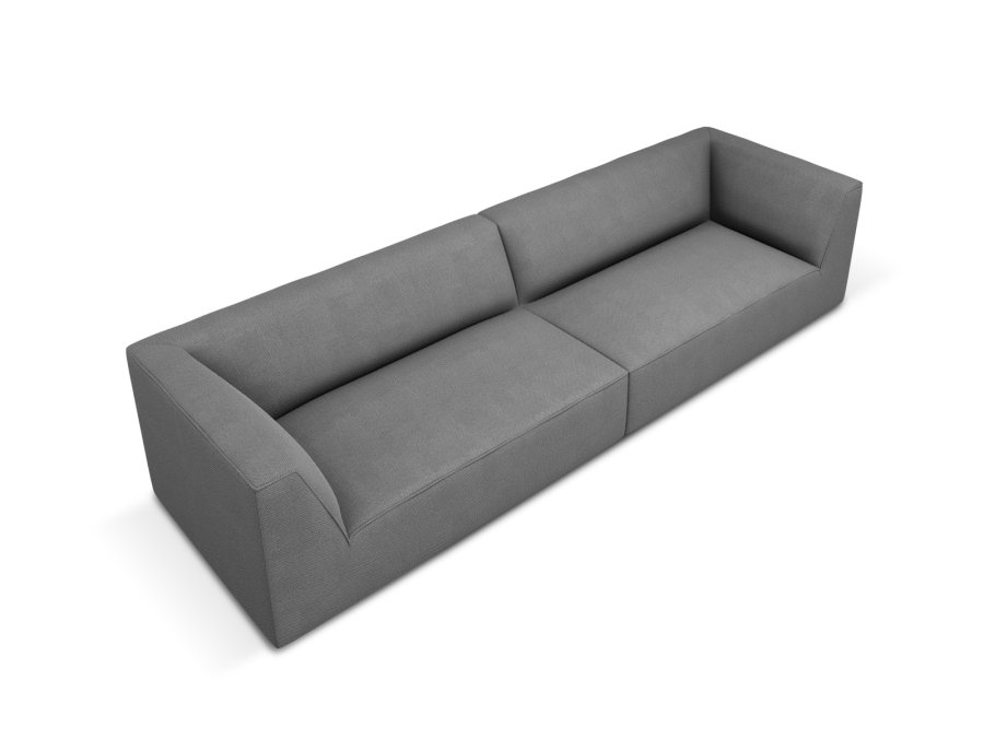 MICADONI Ruby sofa, 4 sder - gr stof og sort plast